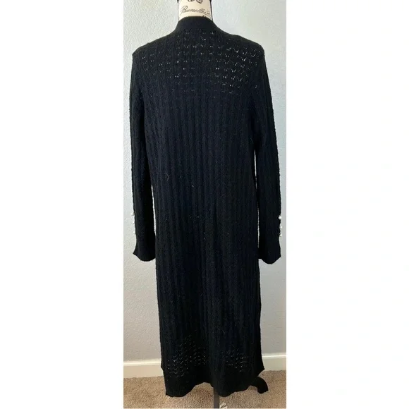 Rachel Parcell Black Knit Delicate Duster Cardigan, size Medium - Picture 5 of 10